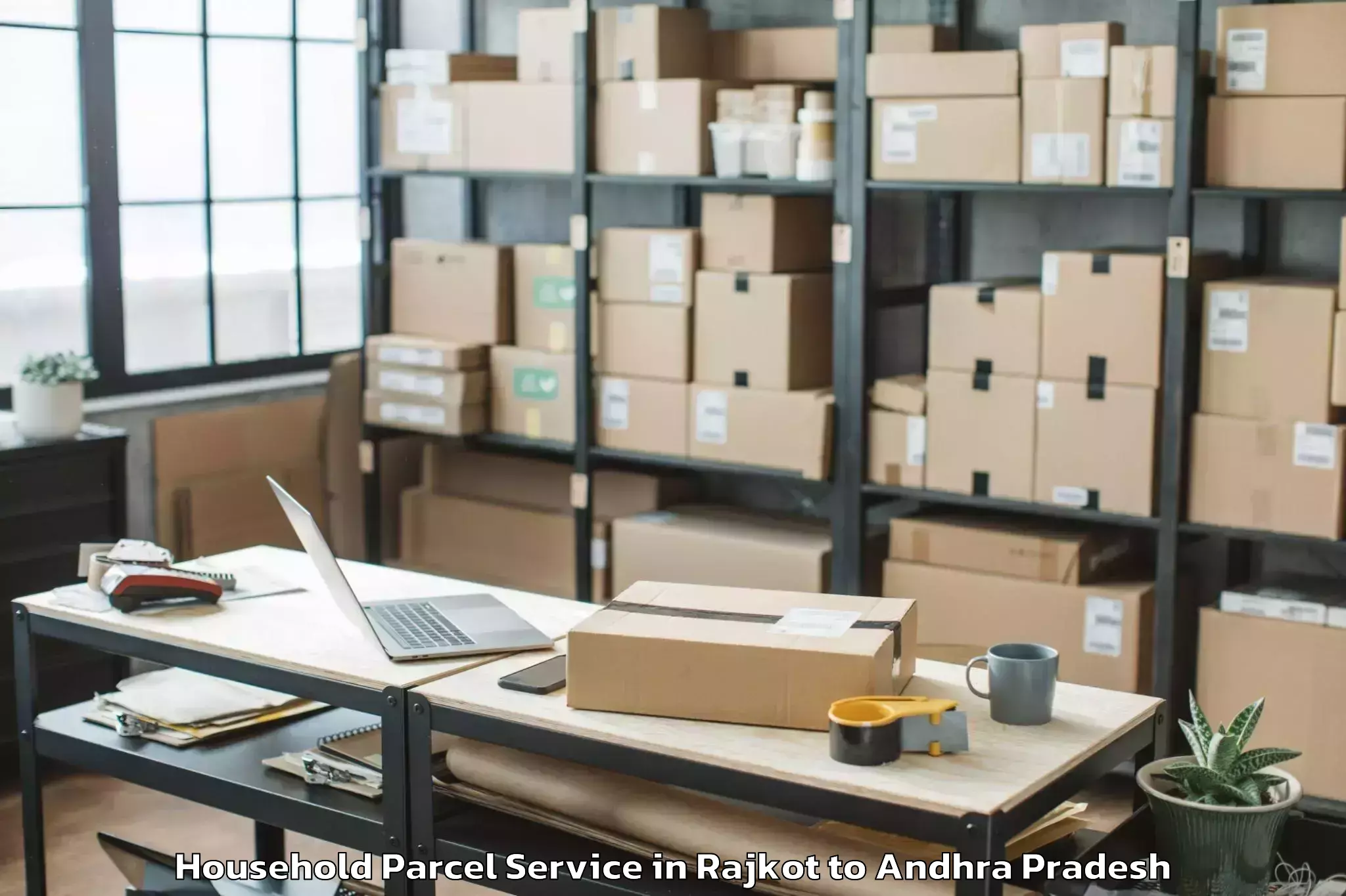 Book Rajkot to Kamepalle Household Parcel Online